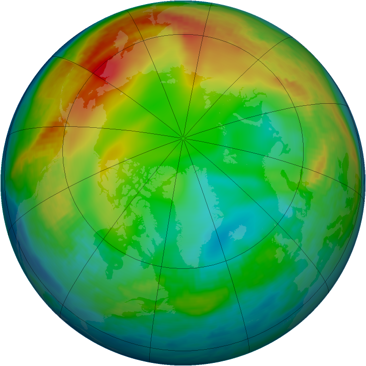 Arctic ozone map for 30 December 1986
